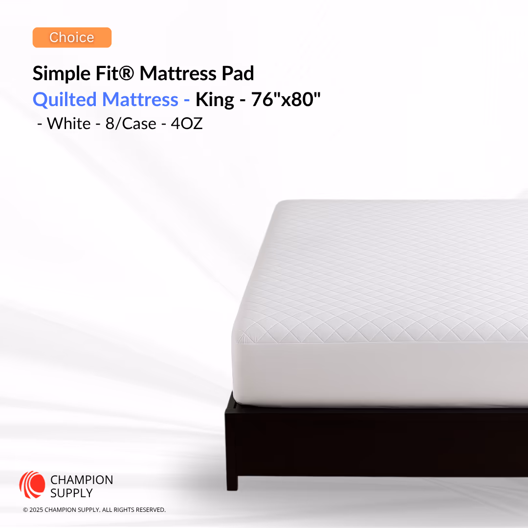 Simple Fit® 4 Oz Fitted Mattress Topper, 76x80" King, Case Of 8